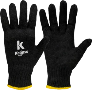 Luva Tricotada De Algodão Preto