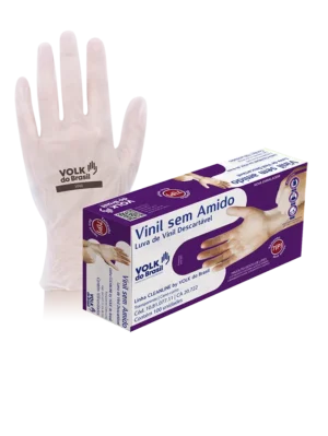 Luva Vinil Descartável Sem Amido