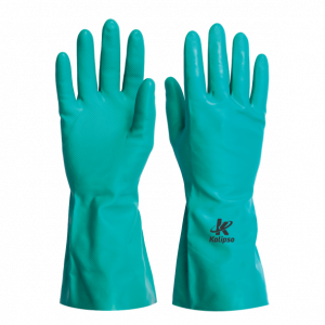Luva Nitrílica Verde Flocada - KA 10